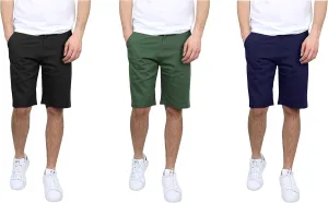 Men's 5-Pocket Flat-Front Stretch Chino Shorts (3-Pack, Size 30-40)