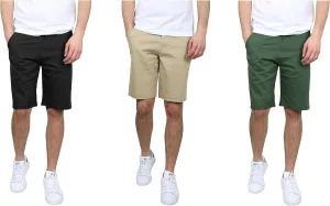 Men's 5-Pocket Flat-Front Stretch Chino Shorts (3-Pack, Size 30-40)