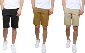 Men's 5-Pocket Flat-Front Stretch Chino Shorts (3-Pack, Size 30-40)