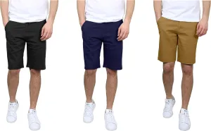 Men's 5-Pocket Flat-Front Stretch Chino Shorts (3-Pack, Size 30-40)