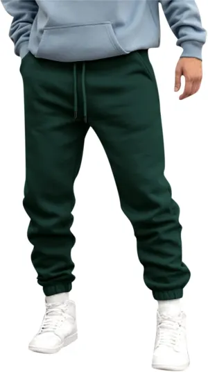 Mens Autumn and Winter High Street Fashion Loose Pants Fleece Lined Sweatpants Active Outdoor Sports Jogger Pants