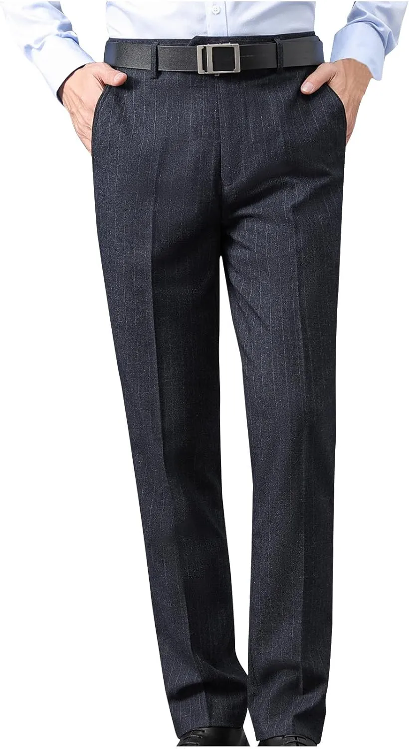 Mens Business Casual Pants Relaxed Fit Regular Fit Stretch Straight Leg Pants Cozy Slim Fit Work Casual Work Pants