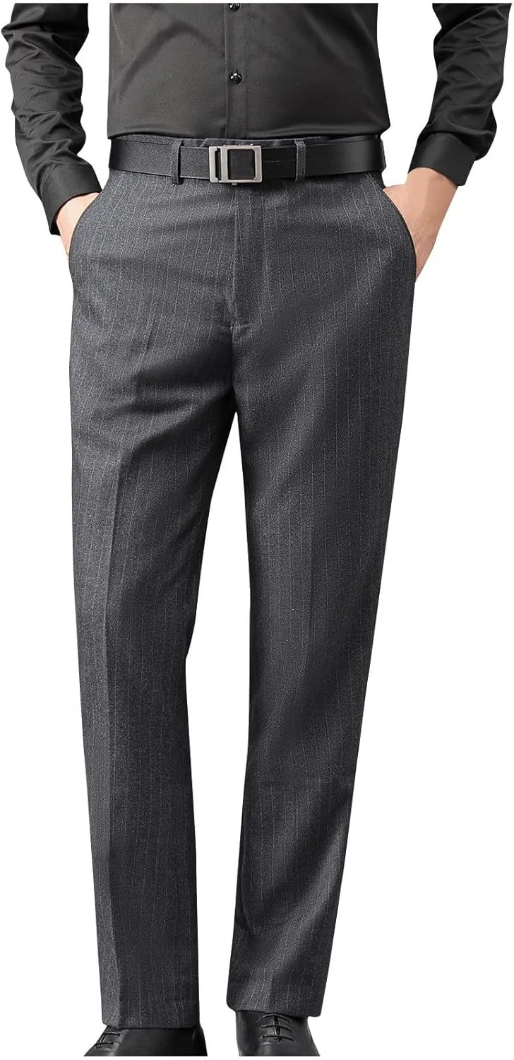 Mens Business Casual Pants Relaxed Fit Regular Fit Stretch Straight Leg Pants Cozy Slim Fit Work Casual Work Pants