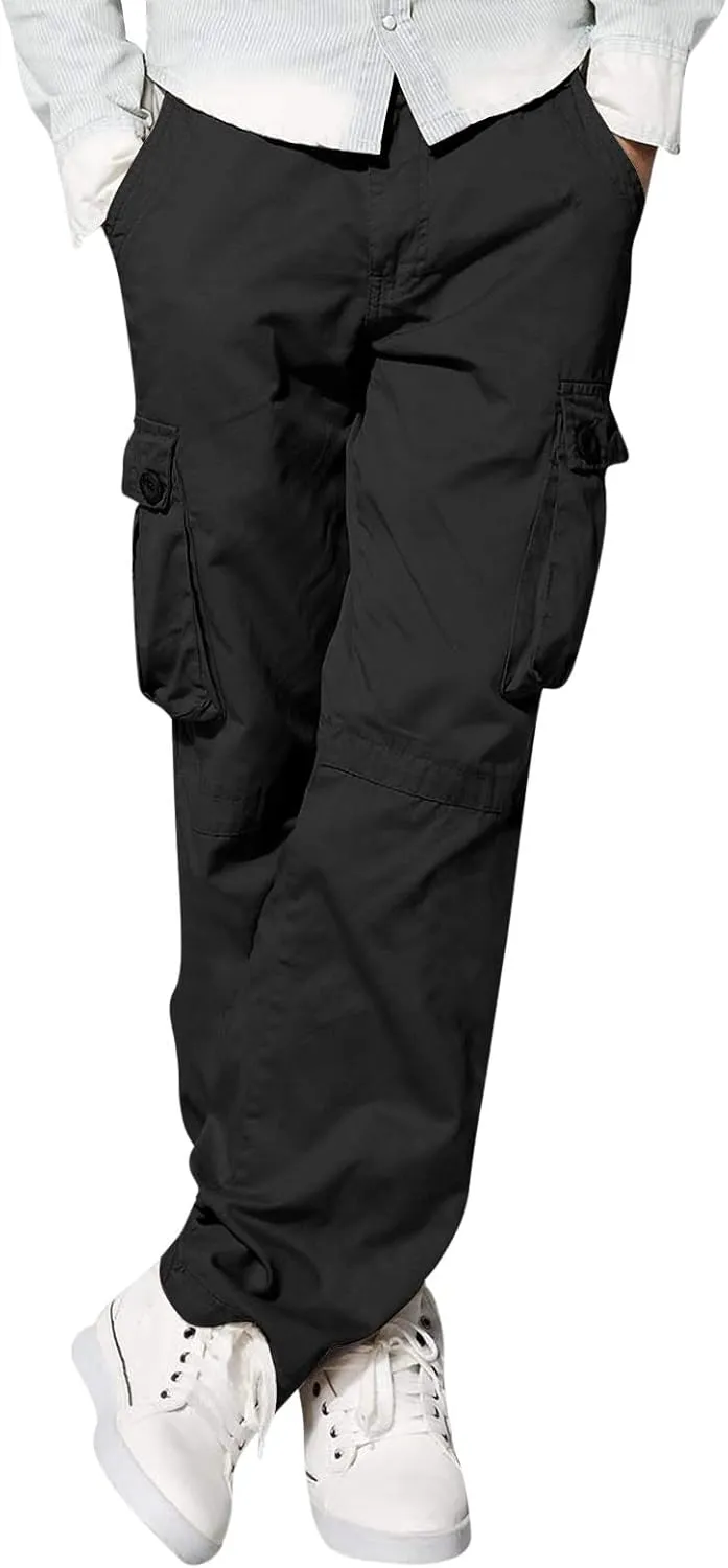 Men's Cargo Pants Casual Multi Pockets Twill Chino Pants Athletic Sweatpant Loose-Fit Classic Lightweight Daily Wear
