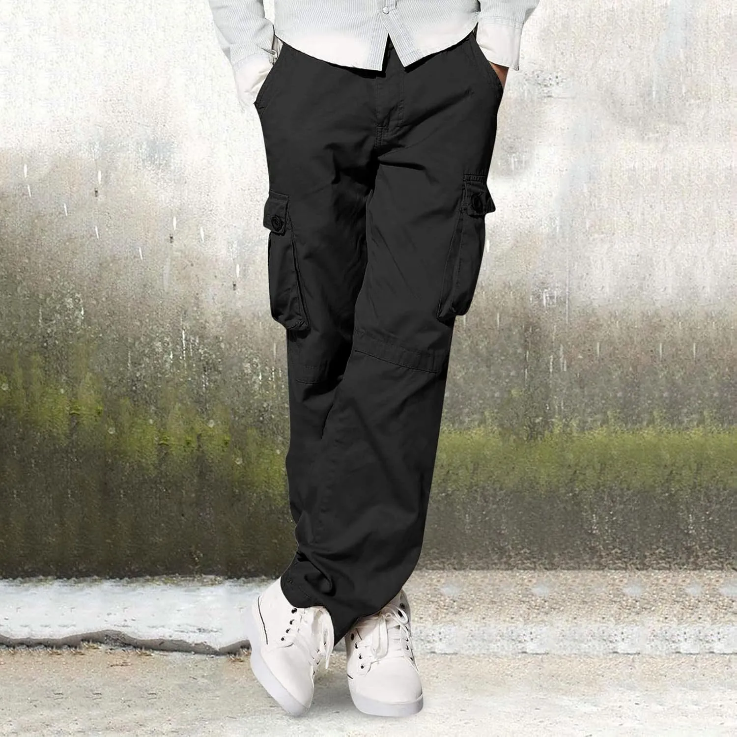 Men's Cargo Pants Casual Multi Pockets Twill Chino Pants Athletic Sweatpant Loose-Fit Classic Lightweight Daily Wear