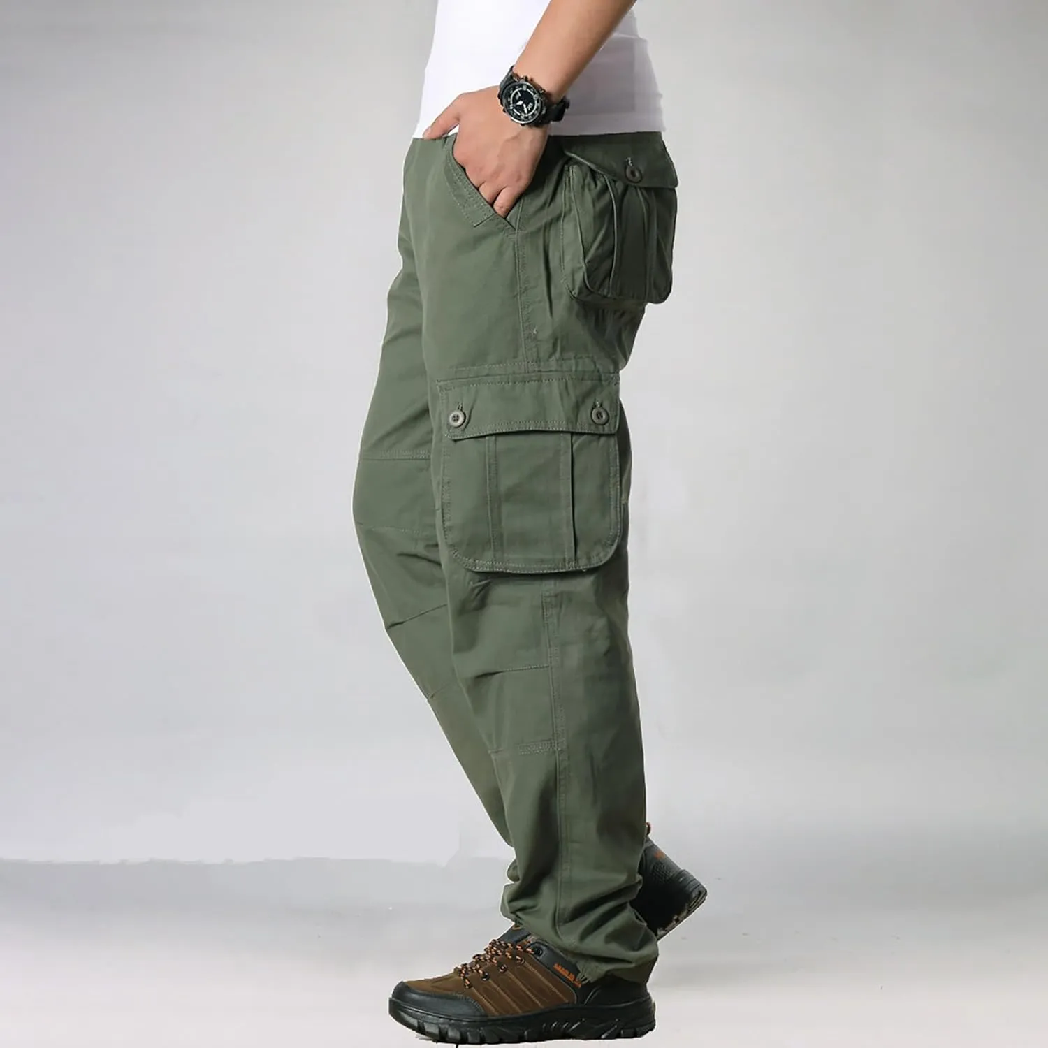 Mens Cargo Pants Casual Pantaln para Hombre De Moda Work Pants for Men Cargo Big Men's Sweatpants Drawstring Pant