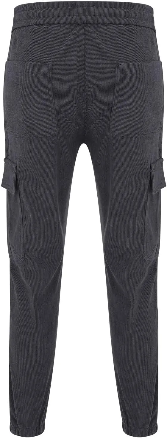 Mens Cargo Pants Elastic Waist Hiking Pants Multi Pockets Classic Fit Comfort Utility Cargo Work Pants Regular Fit