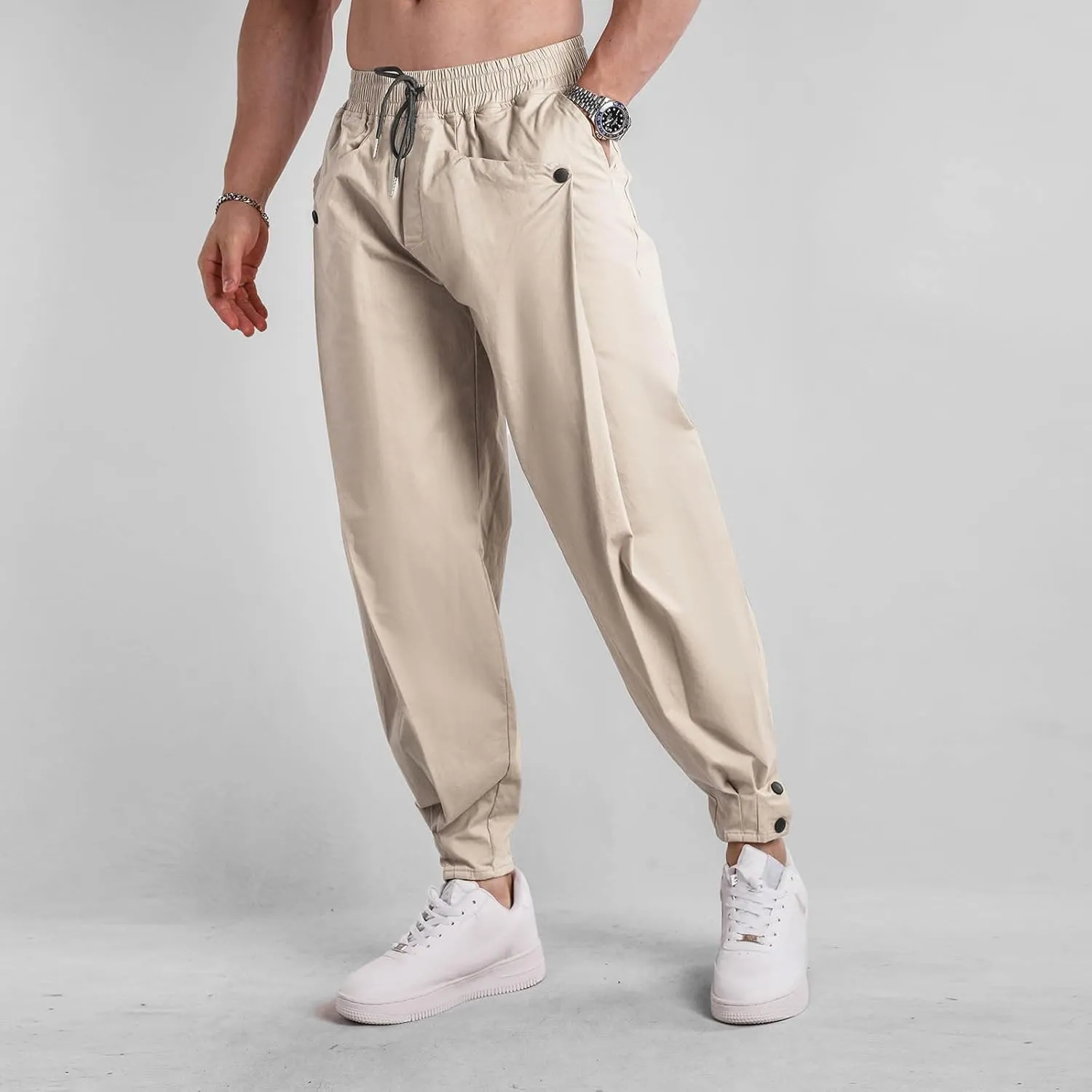 Men's Cargo Pants Hiking Pants for Men Lightweight Slim-Fit Multi-Pocket Men's Trousers