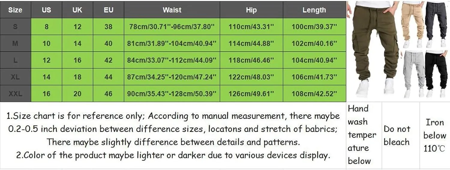 Mens Cargo Sweatpants Baggy Drawstring Elastic Waist Athletic Gym Pants Fall Winter Long Trousers with Pockets