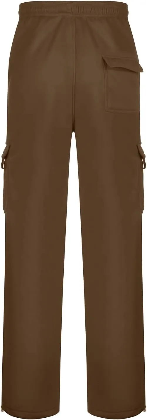 Men's Casual Cargo Pants, Hiking Pants Workout Joggers Sweatpants for Men, Rope Loose Fit Lightweight Sports Trousers