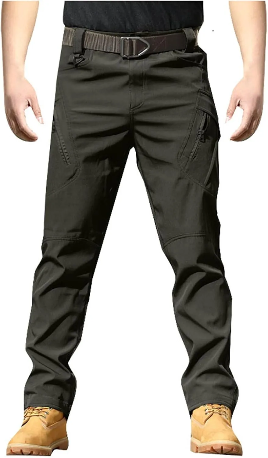 Mens Casual Cargo Pants Tactical Workout Sport Pants Multi-Pocket Straight Leg Trousers Running Joggers
