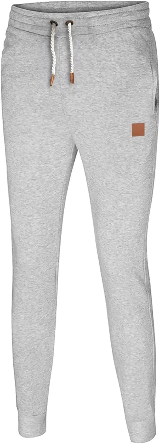 Mens Casual Pants Elastic Waist Drawstring Summer Cotton Jogger Pants, Cotton Linen Sports Beach Trousers with Pockets