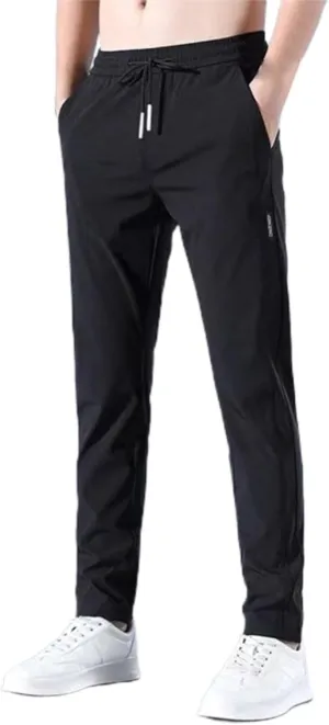 Mens Cotton Linen Pants Drawstring Elastic Waist Straight Leg Pant Workout Sport Pants Multi-Pocket Trousers