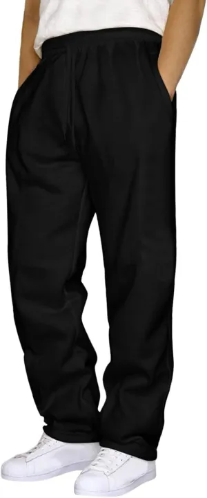 Men's Cotton Sweatpants Elastic Waist Joggers Workout Sport Pants Fall Winter Long Trousers with Pockets