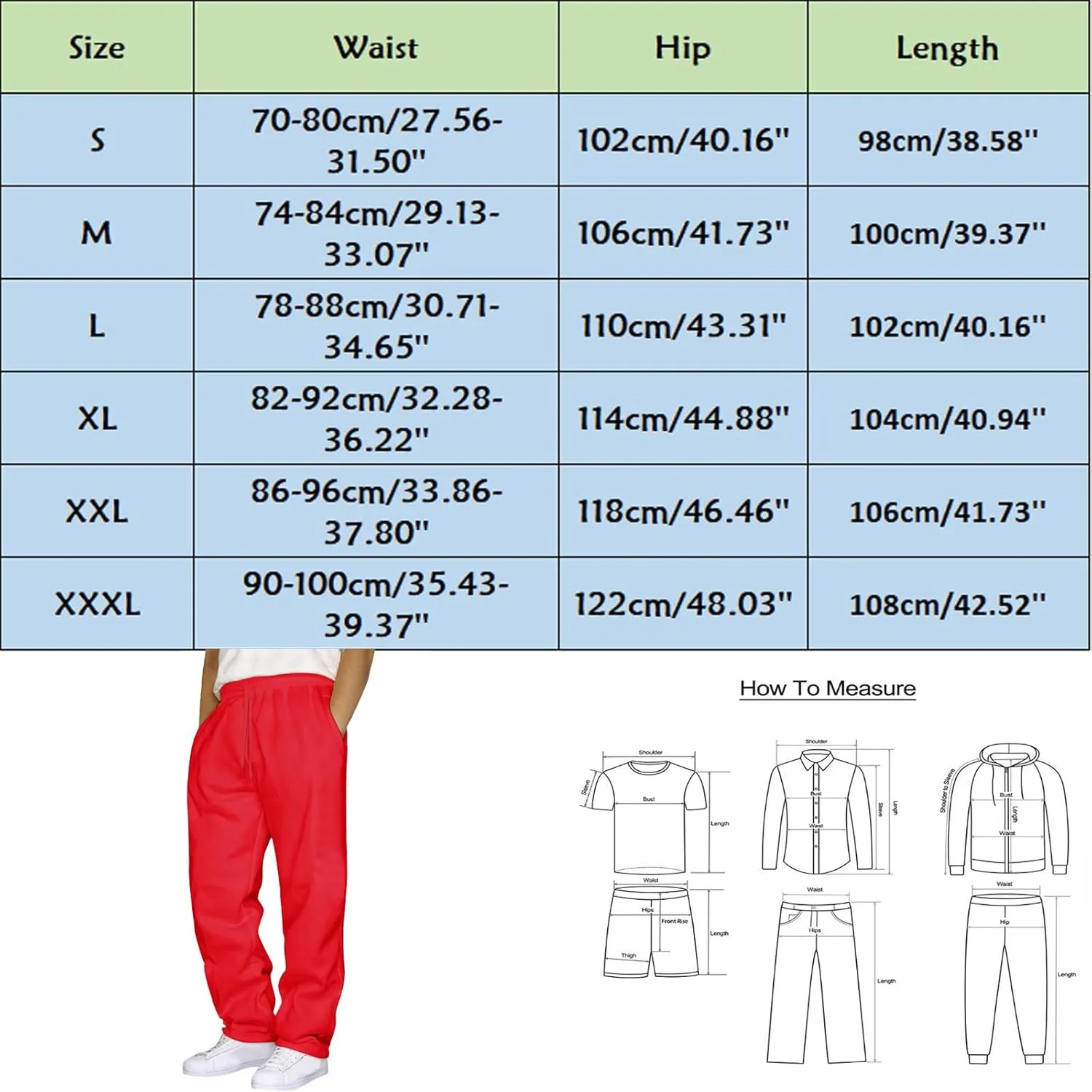 Men's Cotton Sweatpants Elastic Waist Joggers Workout Sport Pants Fall Winter Long Trousers with Pockets