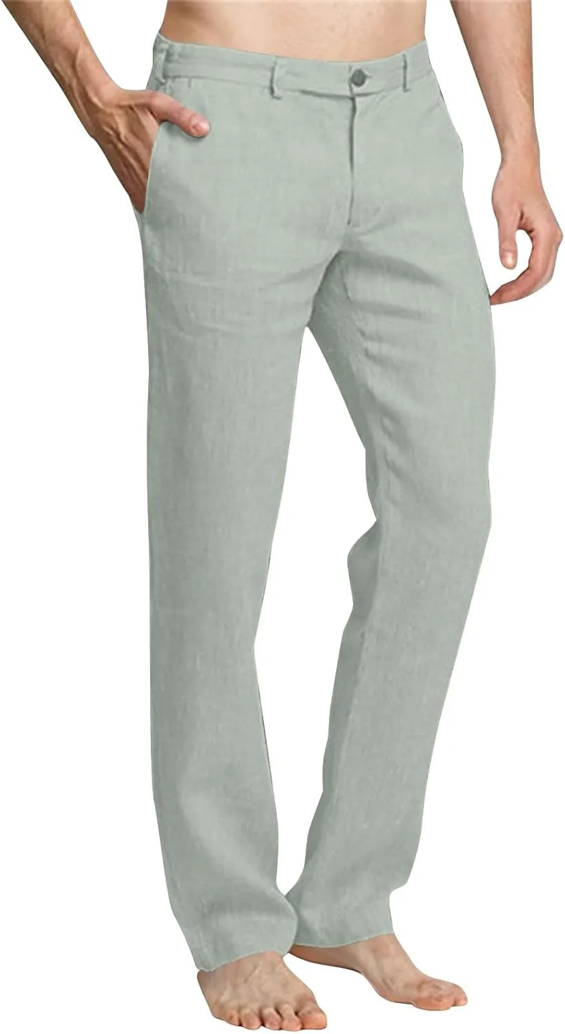 Mens Dress Pants Stylish Slim Fit Stretch Flat Front Elastic Waistband Suit Trouser Office Business Casual Pant