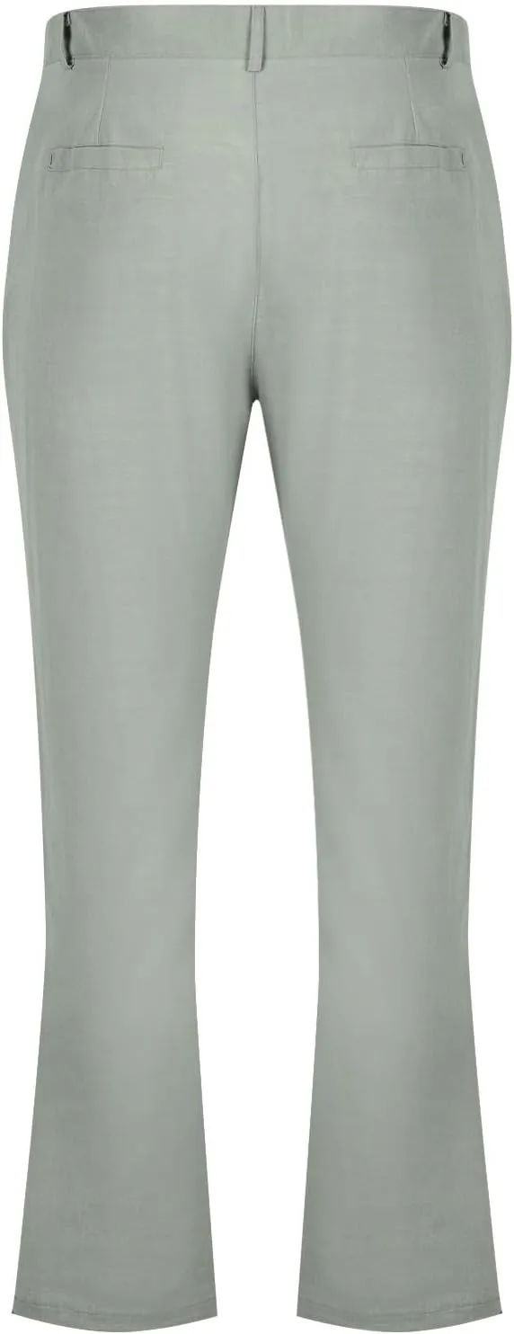 Mens Dress Pants Stylish Slim Fit Stretch Flat Front Elastic Waistband Suit Trouser Office Business Casual Pant