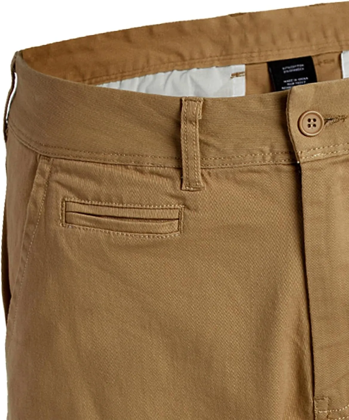 Men's Flat Front Stretch Twill Chino Shorts, Classic Cotton Blend Short with Multi Pocket 2-Pack
