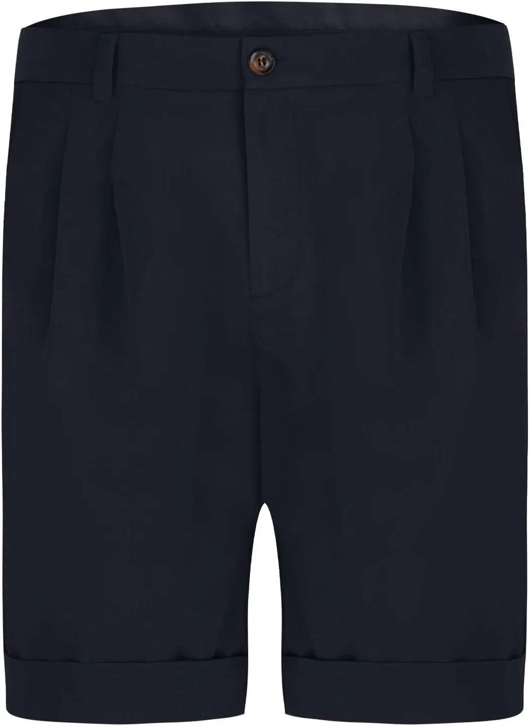 Mens Golf Chino Shorts Summer Beach Relaxted-Fit Pleated Front Button Waist Suit Shorts Solid Work Basic Short Pants