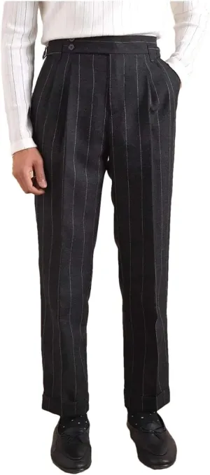 Men's High-Waist Formal Dress Pants Slim Fit Stretch Office Business Casual Trousers Wrinkle-Resistant