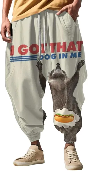 Mens Joggers Fun 3D Print Fashion Street Feel Casual Sweatpants Mens Harem Pants Baggy Pants Men Men's Linen