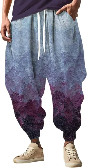 Mens Joggers Fun 3D Print Fashion Street Feel Casual Sweatpants Mens Harem Pants Baggy Pants Men Men's Linen