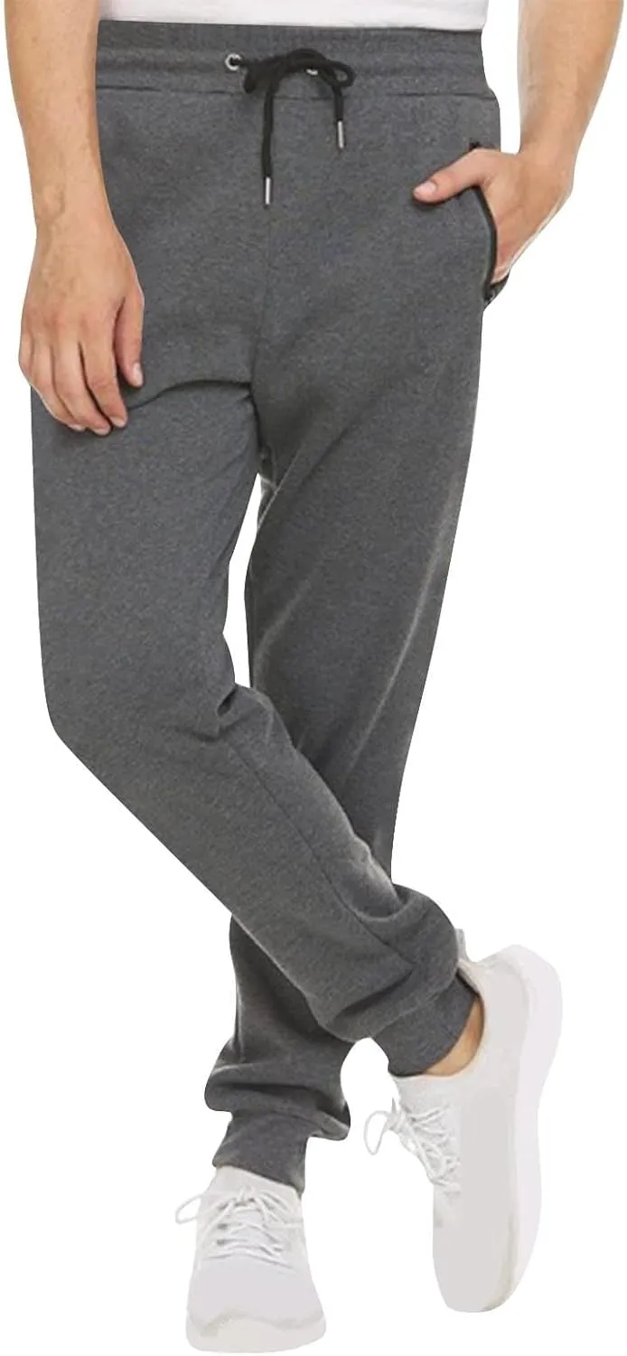 Mens Joggers Slim Fit Casual Elastic Sweatpants Athletic Sports Running Pants Activities Trousers with Zipper Pockets