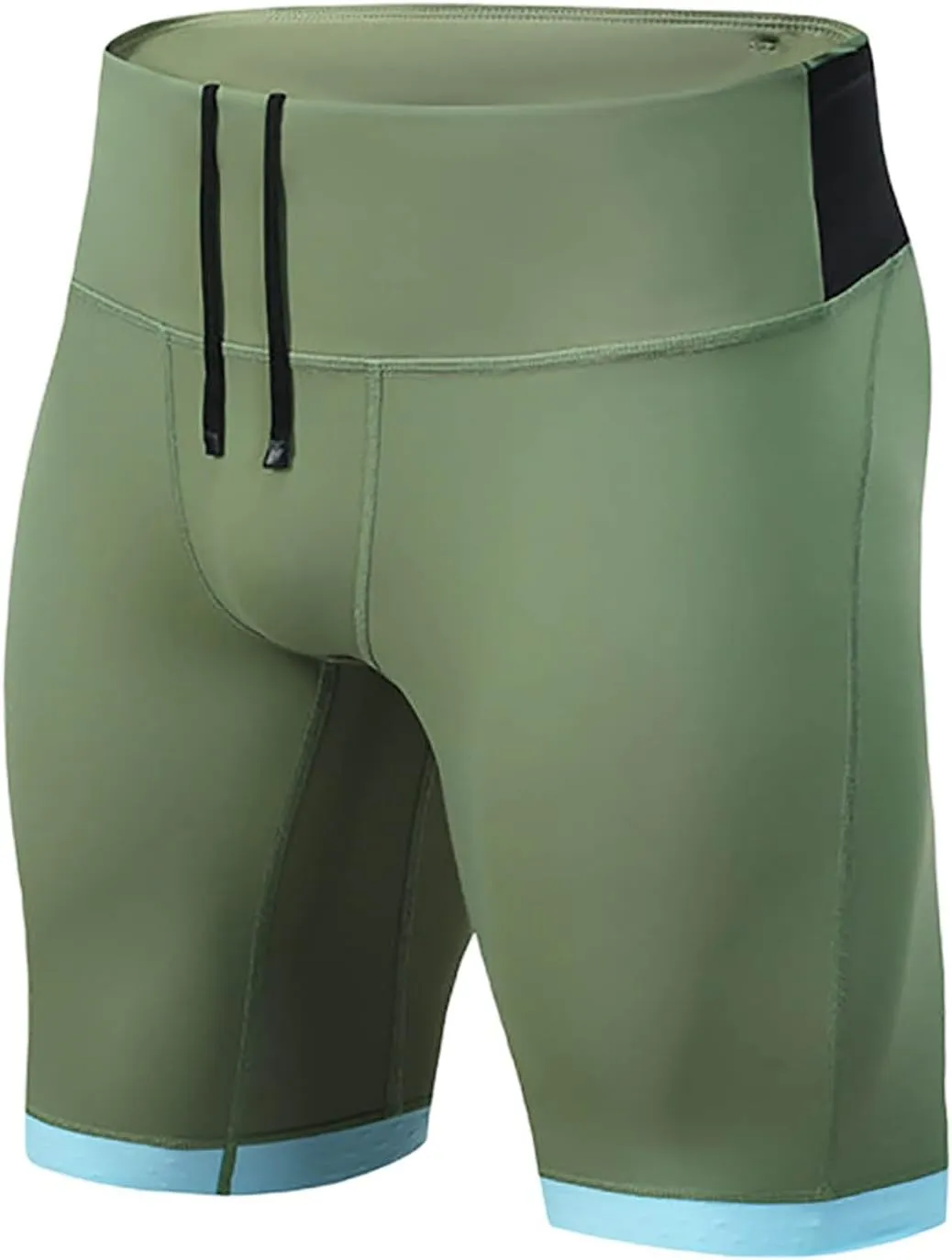 Men's Leggings Slim Fit Drawstring Elastic Waist Antiskid Knots Yoga Running Shorts Tights Outdoor Athletic Short Pants