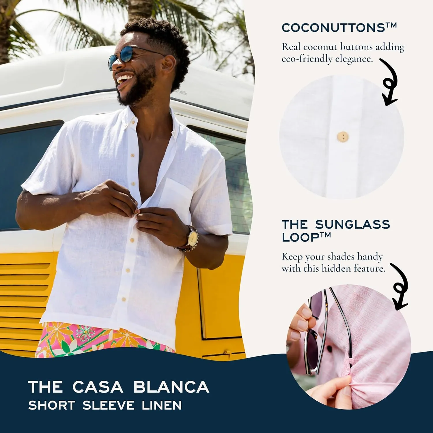 Men's Short Sleeve Button-Down Shirt, Printed Modern Hawaiian Shirt, Soft Rayon, Regular and Relaxed Fit