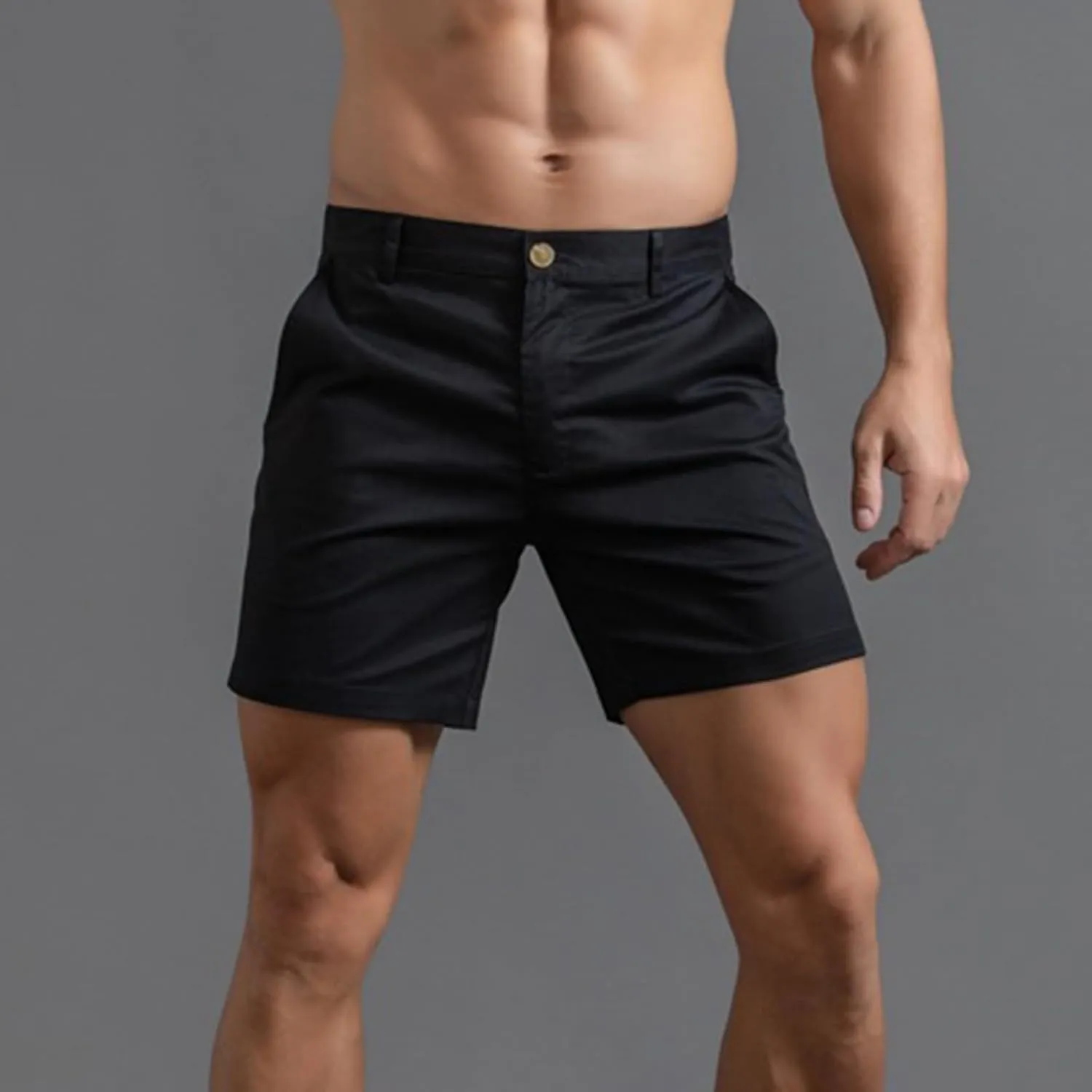 Mens Shorts 6 Inch Inseam Flat Front Summer Casual Stretch Slim fit Golf Chino Short
