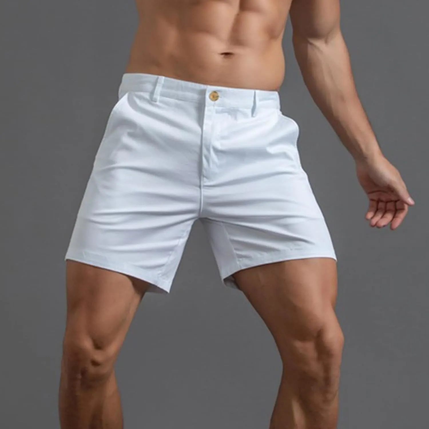 Mens Shorts 6 Inch Inseam Flat Front Summer Casual Stretch Slim fit Golf Chino Short