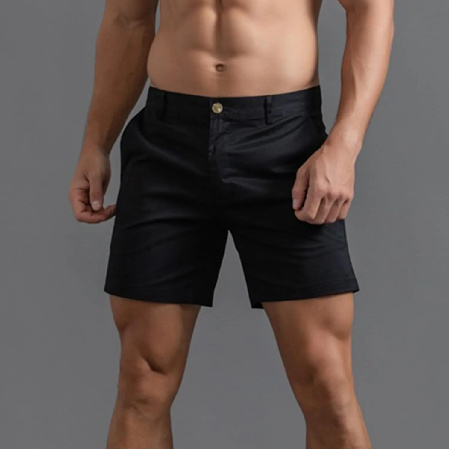 Mens Shorts 6 Inch Inseam Flat Front Summer Casual Stretch Slim fit Golf Chino Short