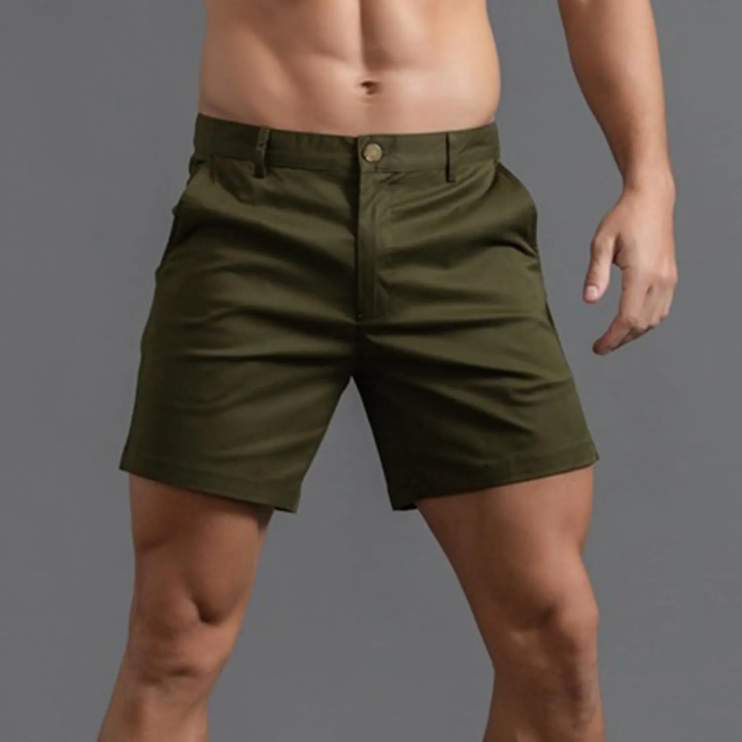 Mens Shorts 6 Inch Inseam Flat Front Summer Casual Stretch Slim fit Golf Chino Short
