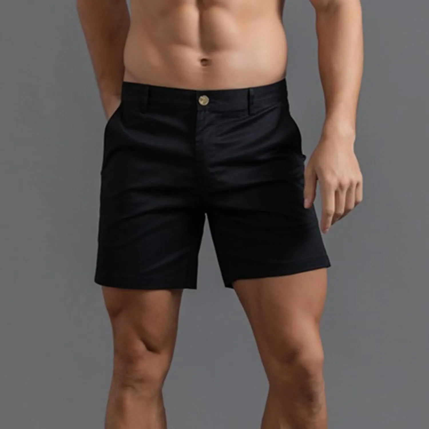 Mens Shorts 6 Inch Inseam Flat Front Summer Casual Stretch Slim fit Golf Chino Short