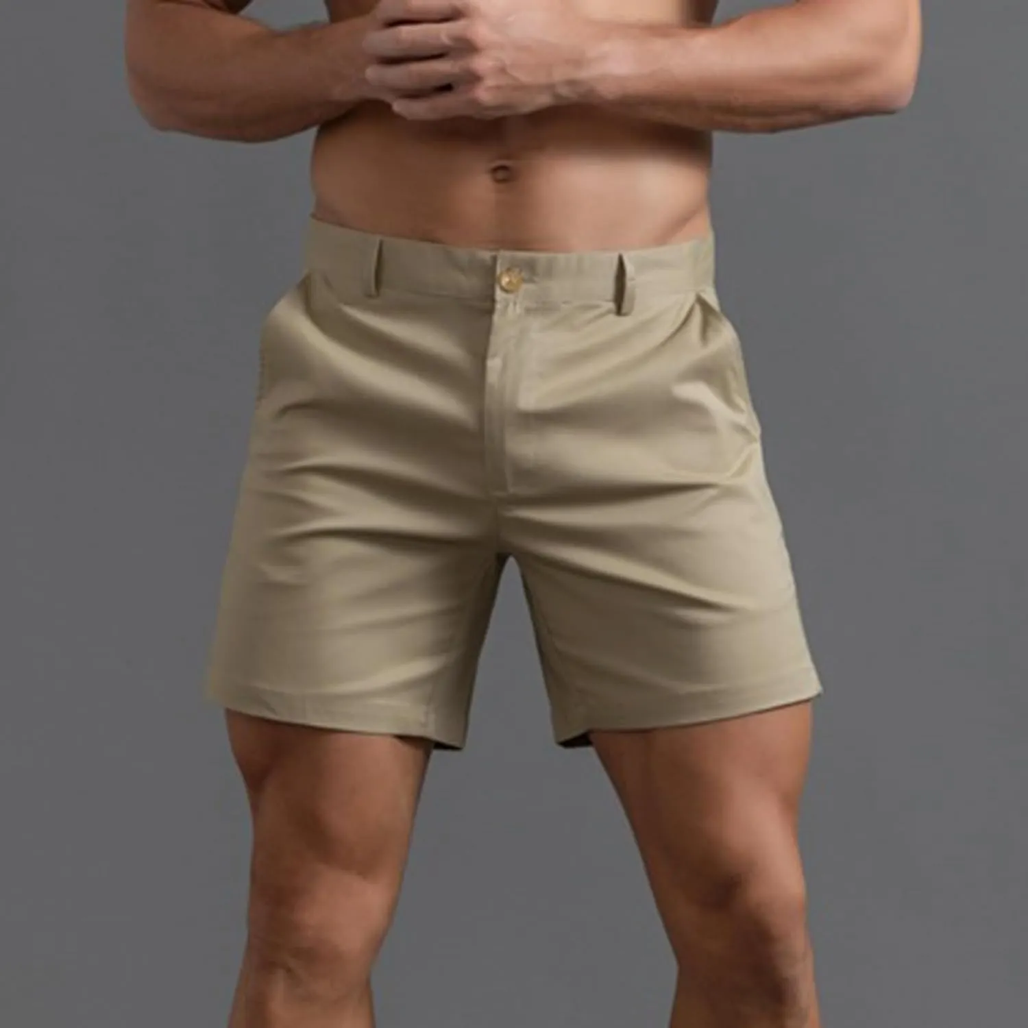 Mens Shorts 6 Inch Inseam Flat Front Summer Casual Stretch Slim fit Golf Chino Short