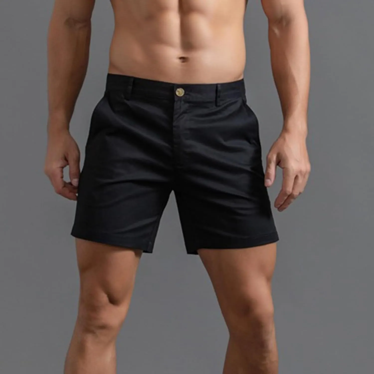 Mens Shorts 6 Inch Inseam Flat Front Summer Casual Stretch Slim fit Golf Chino Short