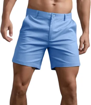 Mens Shorts 6 Inch Inseam Flat Front Summer Casual Stretch Slim fit Golf Chino Short