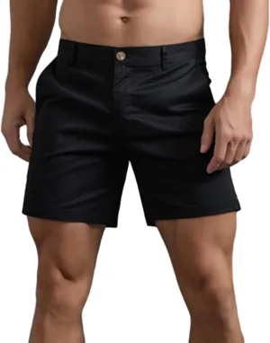 Mens Shorts 6 Inch Inseam Flat Front Summer Casual Stretch Slim fit Golf Chino Short