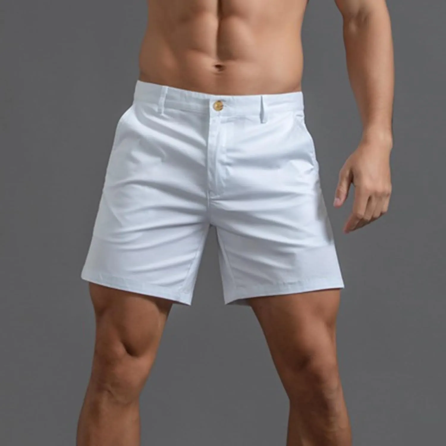 Mens Shorts 6 Inch Inseam Flat Front Summer Casual Stretch Slim fit Golf Chino Short