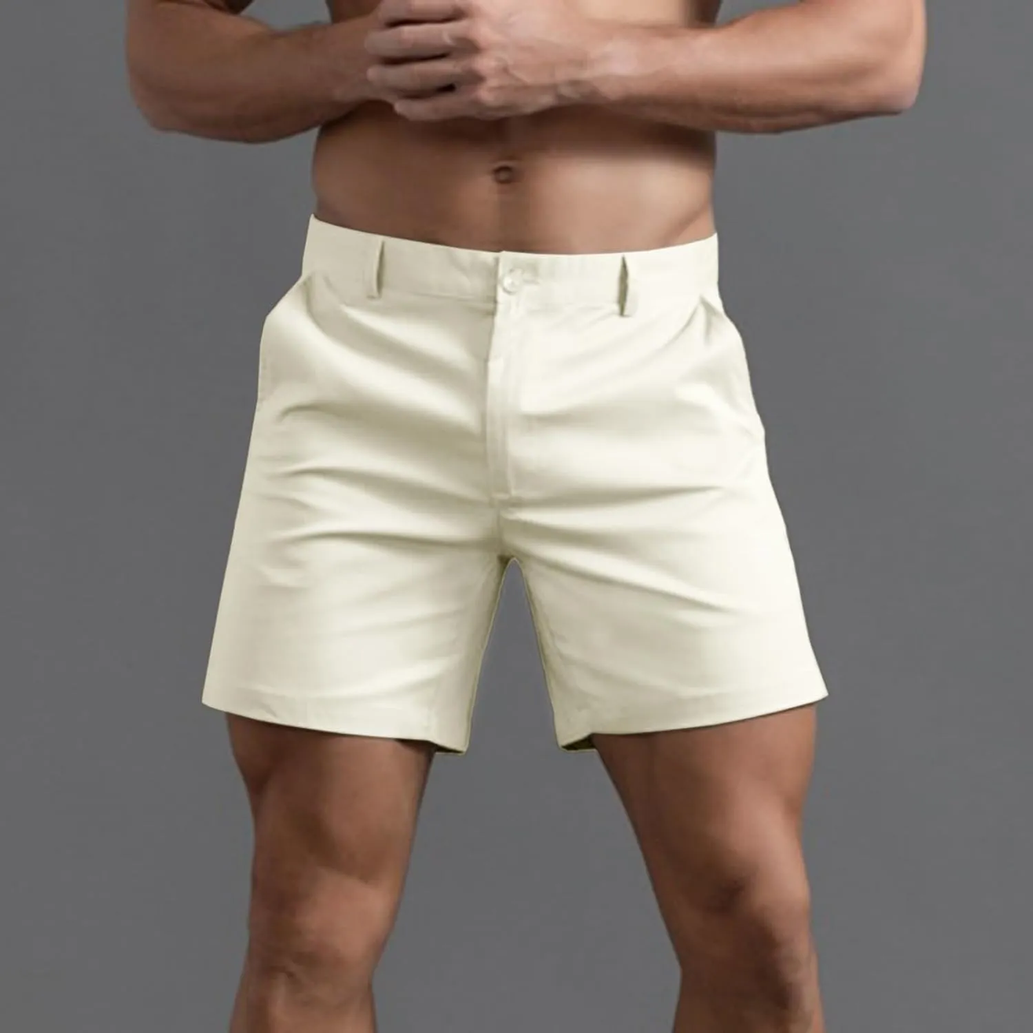 Mens Shorts 6 Inch Inseam Flat Front Summer Casual Stretch Slim fit Golf Chino Short