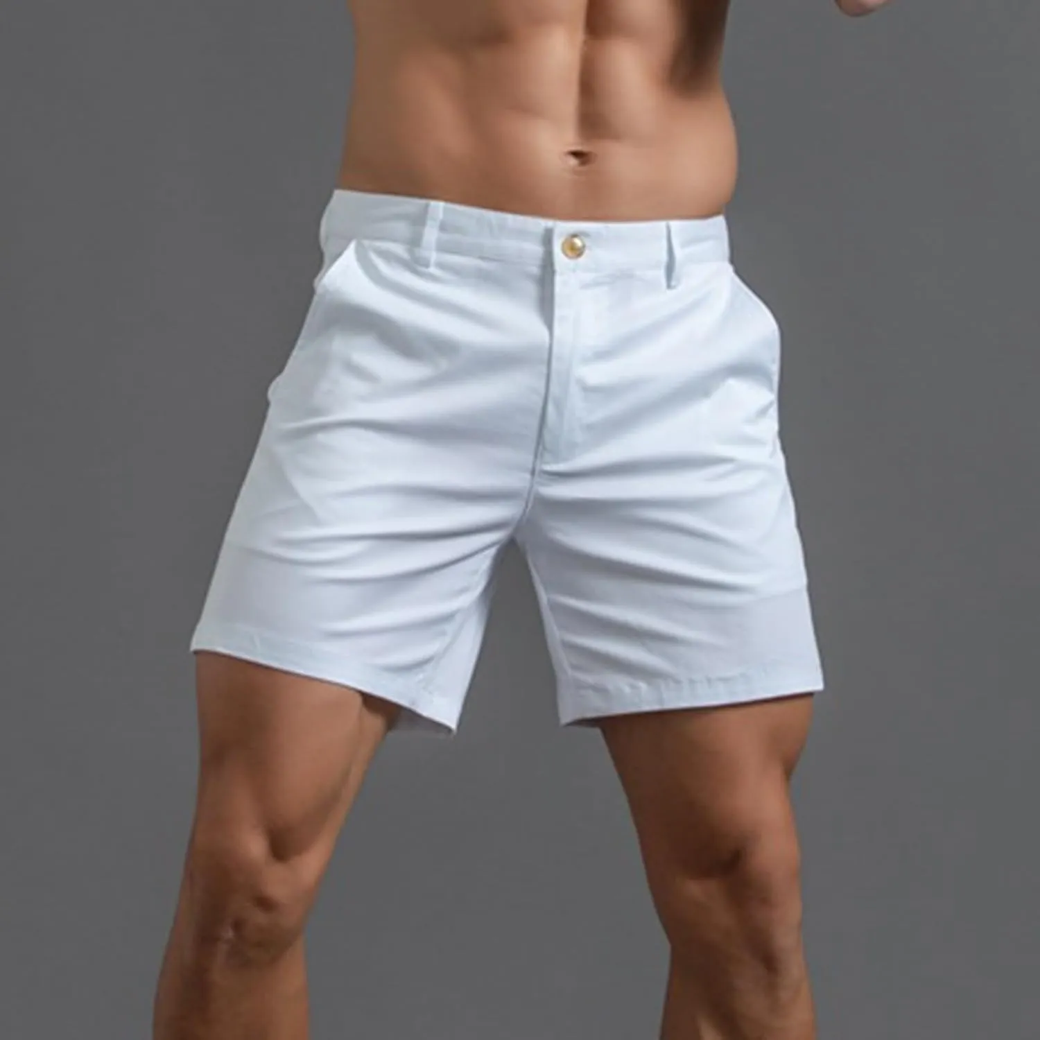 Mens Shorts 6 Inch Inseam Flat Front Summer Casual Stretch Slim fit Golf Chino Short
