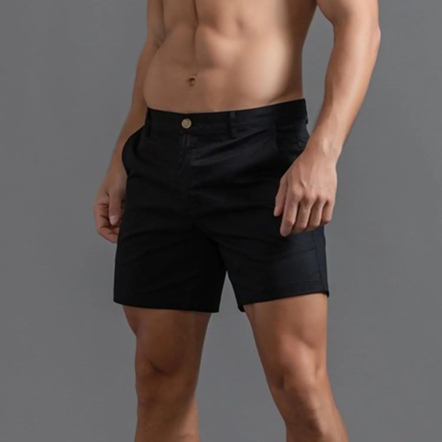 Mens Shorts 6 Inch Inseam Flat Front Summer Casual Stretch Slim fit Golf Chino Short