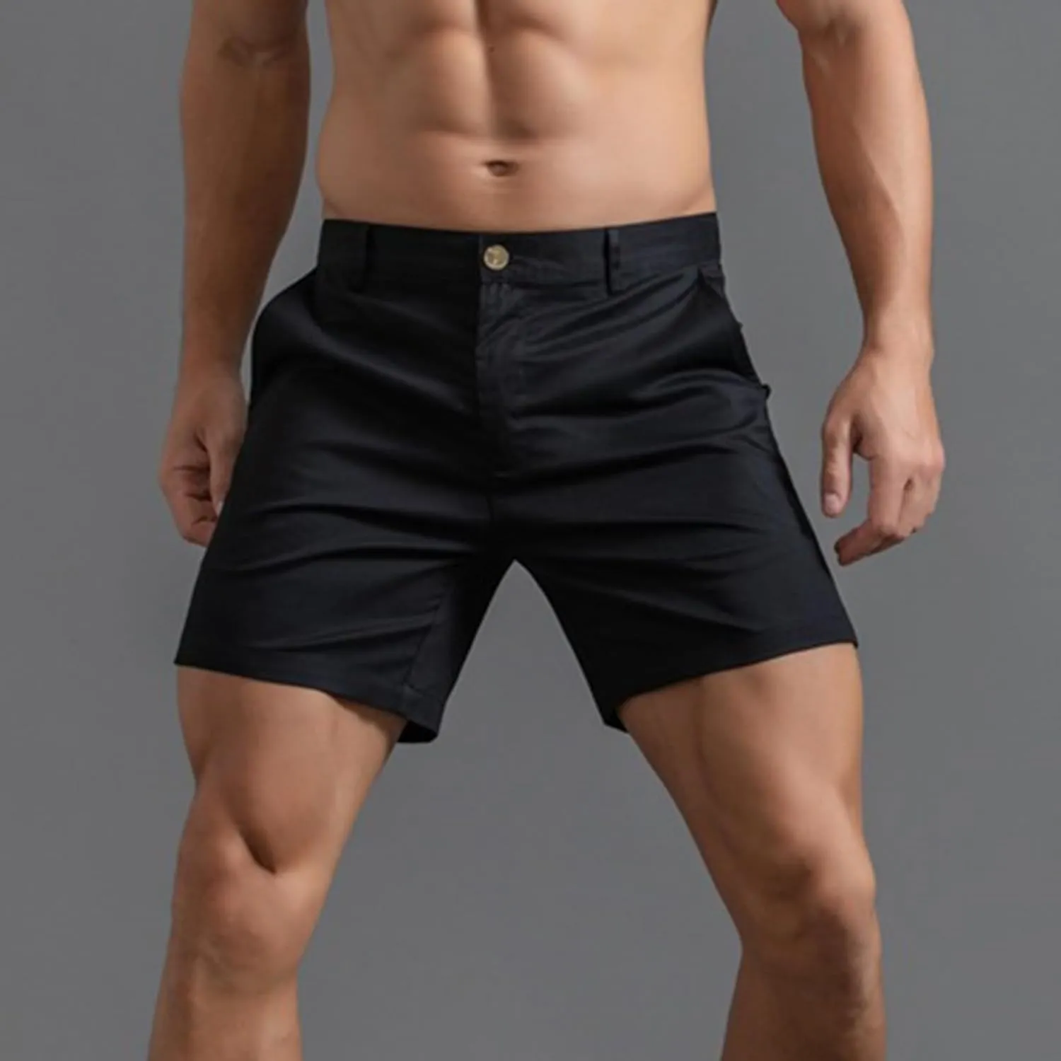 Mens Shorts 6 Inch Inseam Flat Front Summer Casual Stretch Slim fit Golf Chino Short