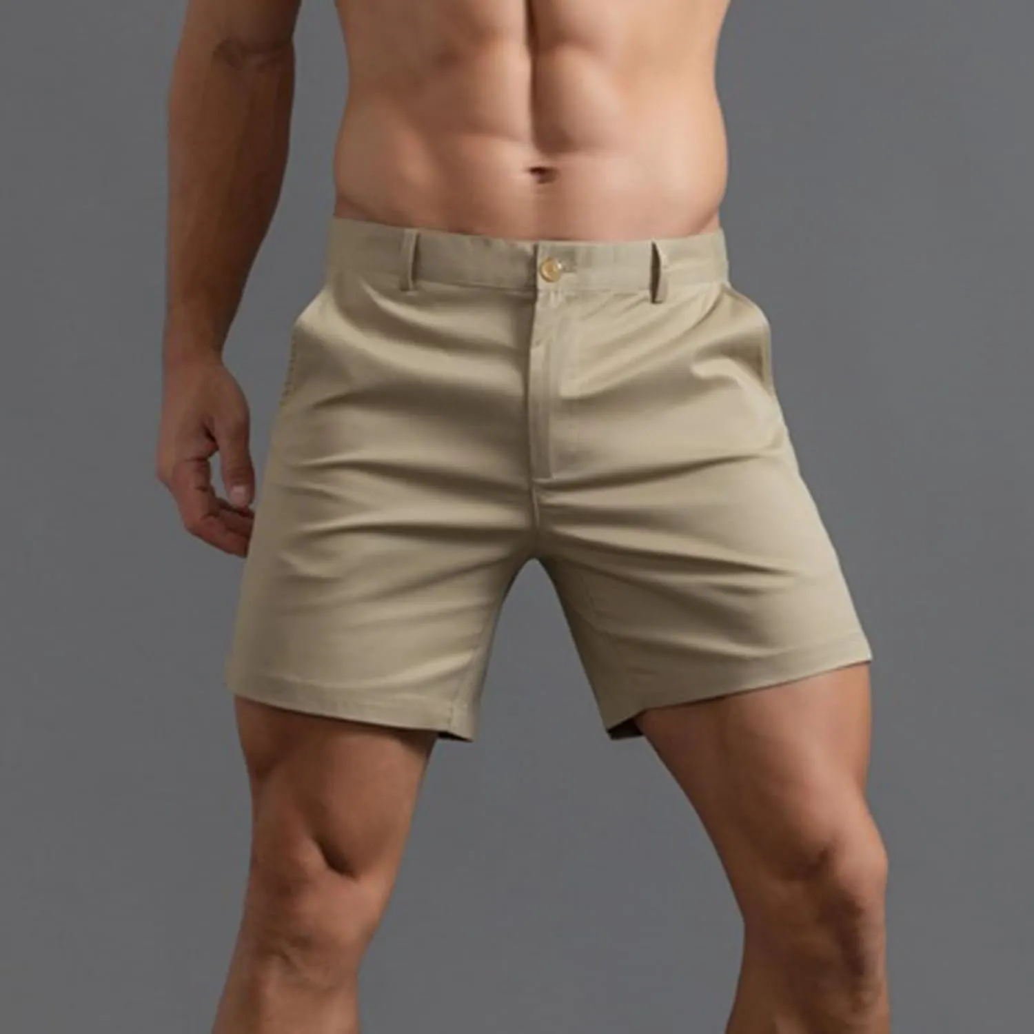 Mens Shorts 6 Inch Inseam Flat Front Summer Casual Stretch Slim fit Golf Chino Short