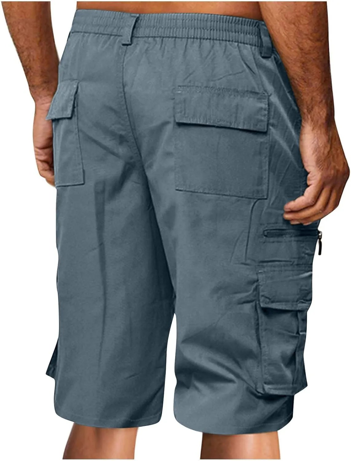 Men's Slim-Fit 5" Classic-Fit Comfort Walk Short New Casual Elastic Waist Work Beach Shorts with Pocket Big & Tall
