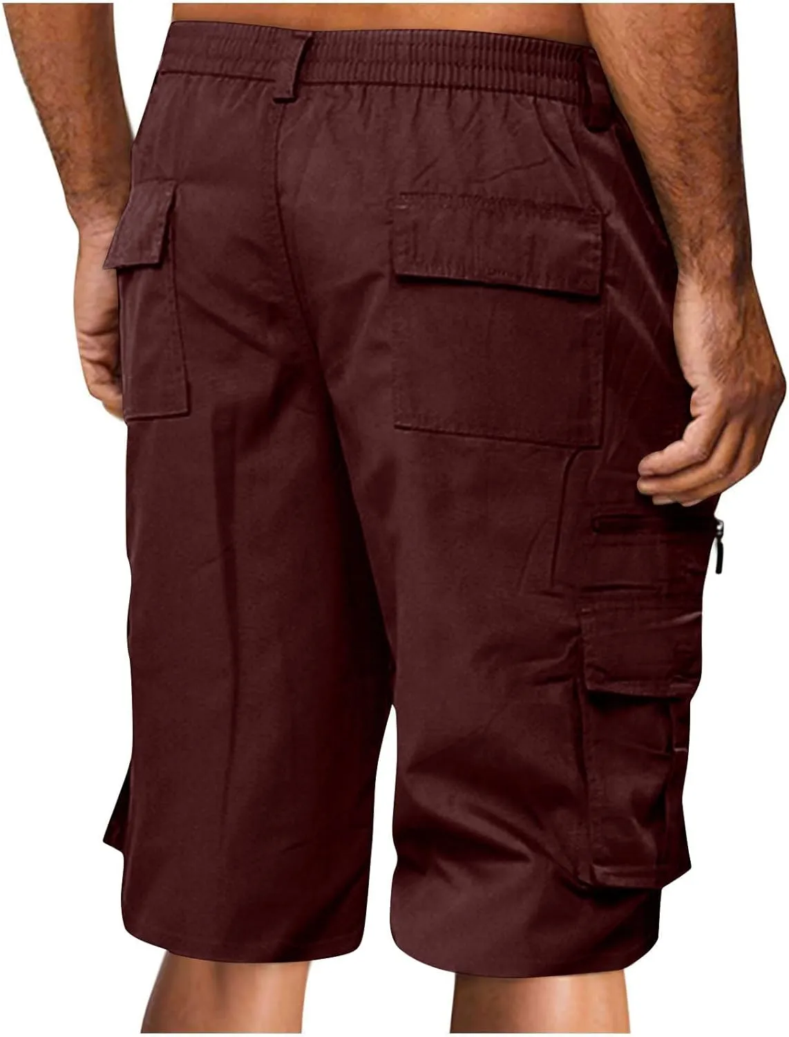 Men's Slim-Fit 5" Classic-Fit Comfort Walk Short New Casual Elastic Waist Work Beach Shorts with Pocket Big & Tall