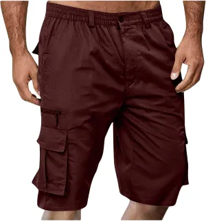 Men's Slim-Fit 5" Classic-Fit Comfort Walk Short New Casual Elastic Waist Work Beach Shorts with Pocket Big & Tall