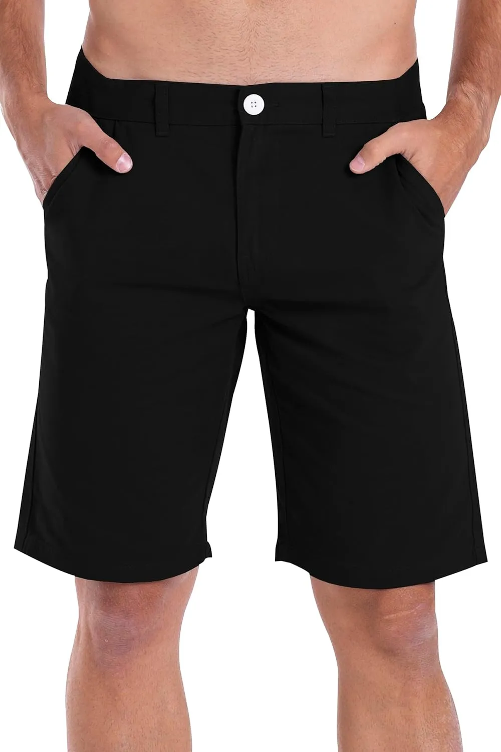 Mens Slim Fit Chino Short Perfect Classic Fit Flat-Front Summer Beach Twill Chino Golf Half Pants 30-40