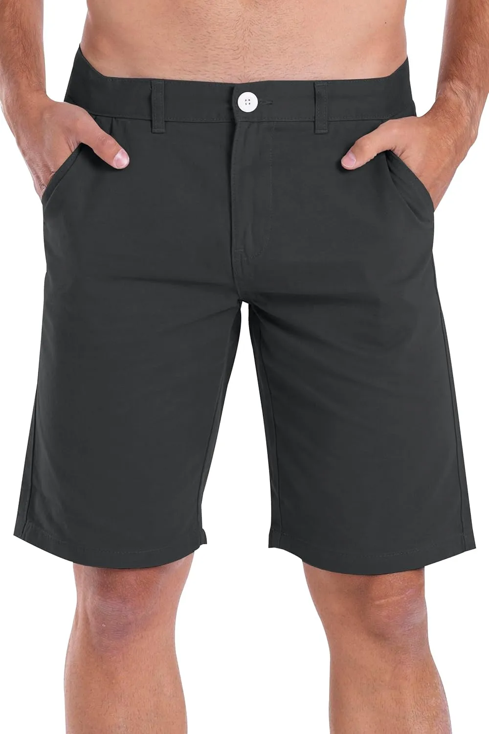 Mens Slim Fit Chino Short Perfect Classic Fit Flat-Front Summer Beach Twill Chino Golf Half Pants 30-40