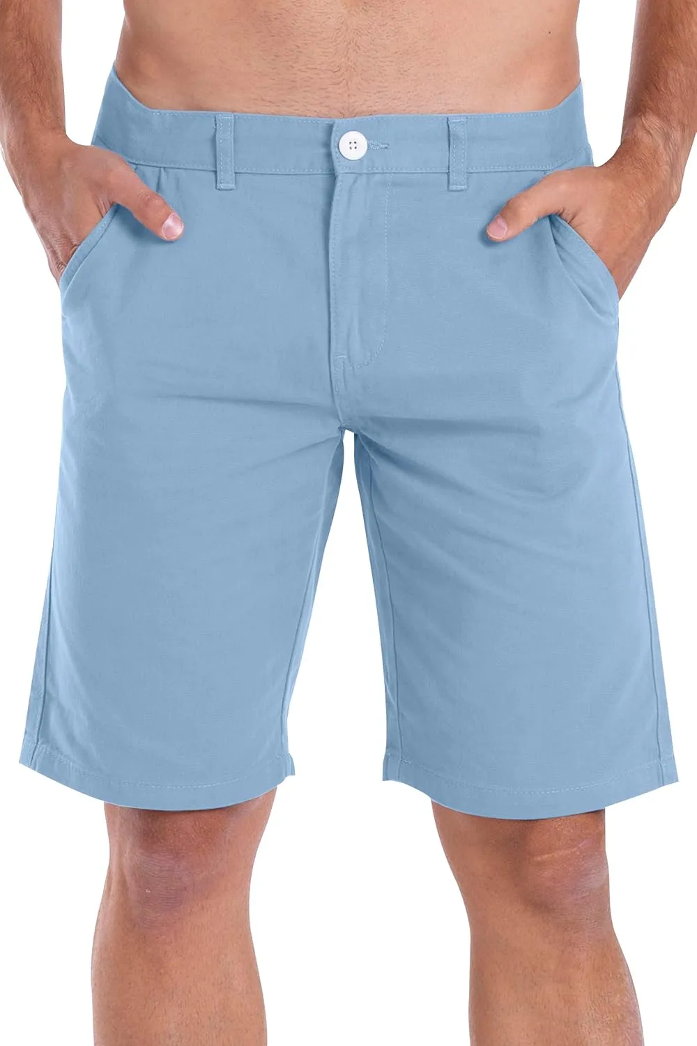 Mens Slim Fit Chino Short Perfect Classic Fit Flat-Front Summer Beach Twill Chino Golf Half Pants 30-40